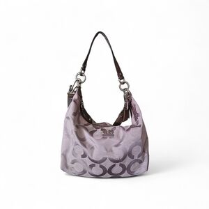 Coach Op Art Silver And Gray Madison Shoulder Bag